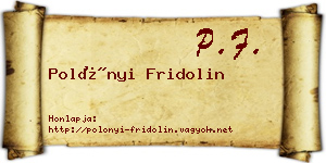 Polónyi Fridolin névjegykártya